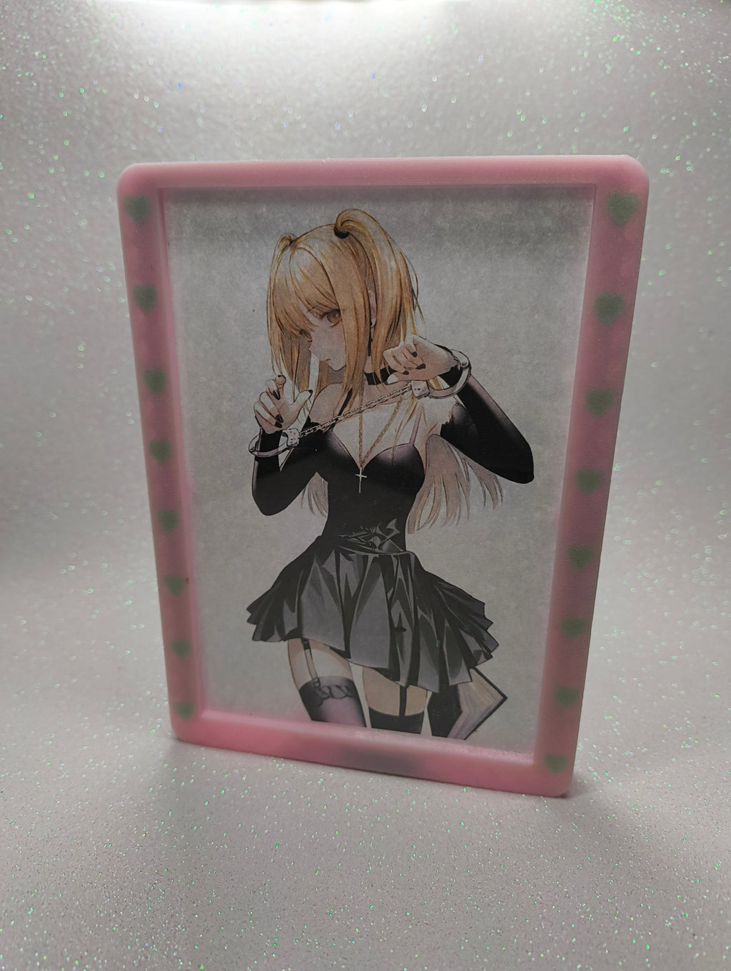 Cornice smart foto 10 x 15 rosa con cuoricini