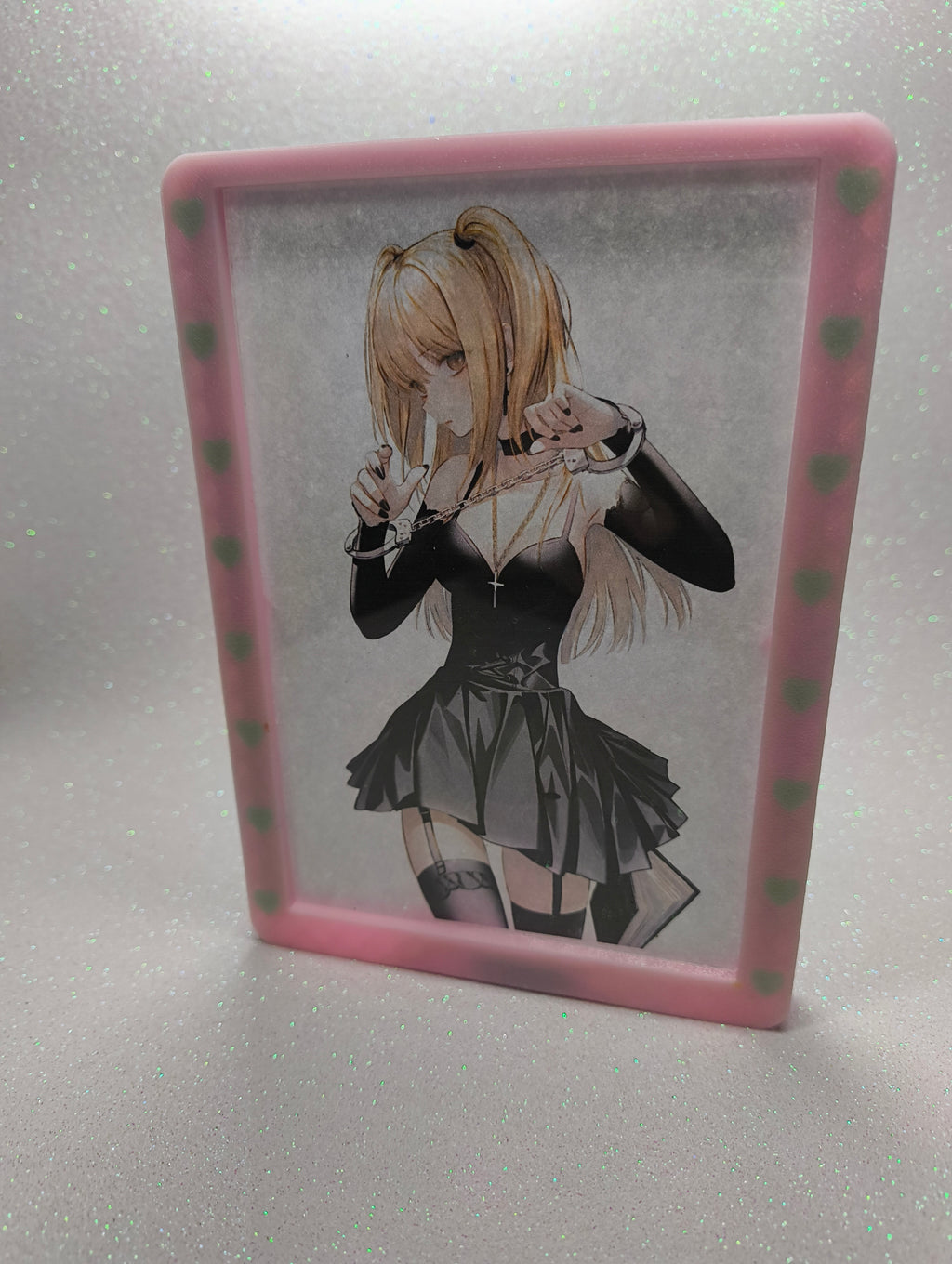 Cornice smart foto 10 x 15 rosa con cuoricini