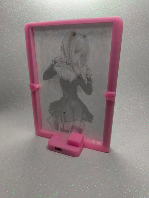 Cornice smart foto 10 x 15 rosa con cuoricini