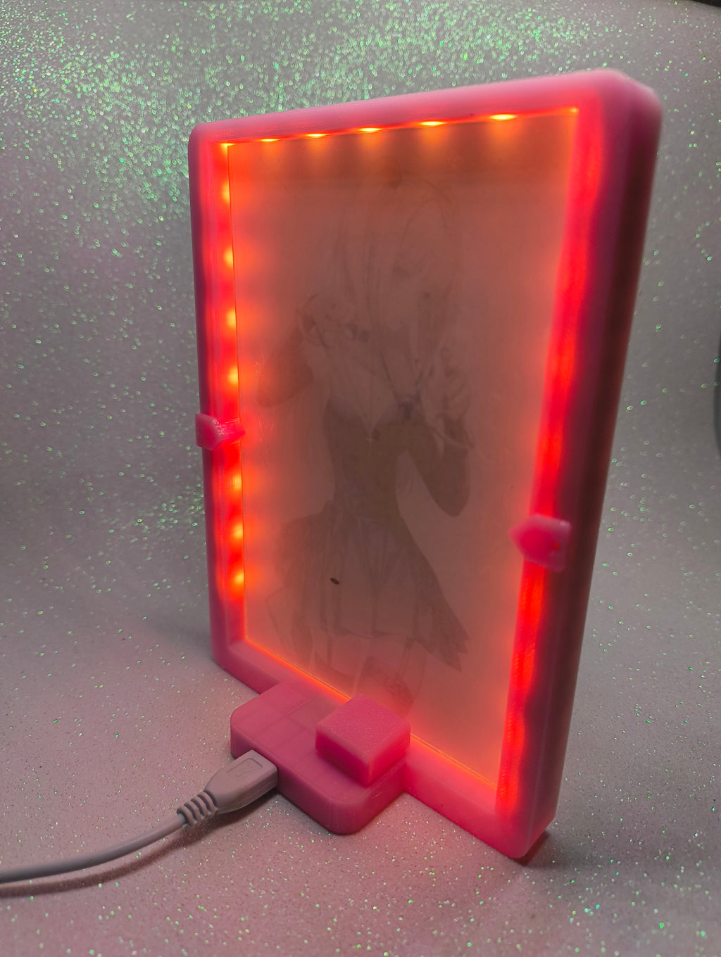 Cornice smart foto 10 x 15 rosa con cuoricini